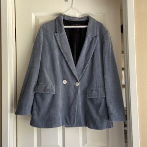 Zara Blue Corduroy Blazer
